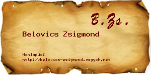Belovics Zsigmond névjegykártya