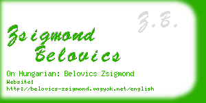 zsigmond belovics business card